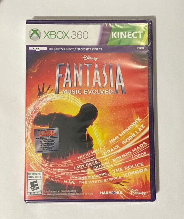 Disney FANTASIA MUSIC EVOLVED - New Yfold Factory Sealed XBOX 360 KINECT z17-7